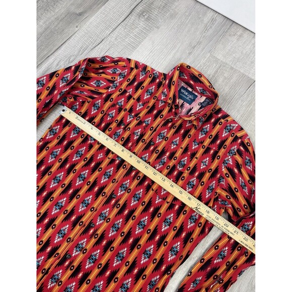 Vtg Wrangler Women’s XL Western Shirt Extra Large Aztec Long Sleeve Orange Red I - Picture 6 of 7